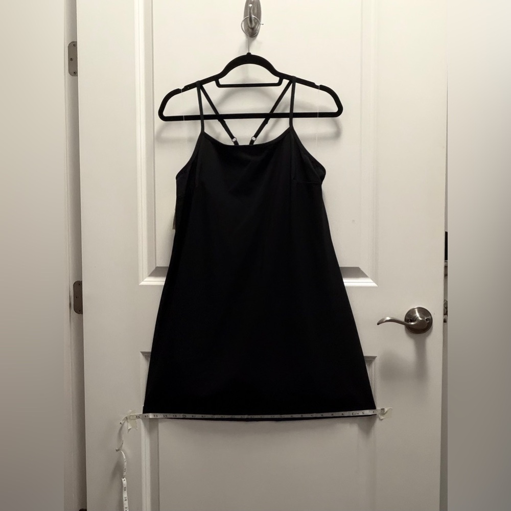 NWT- Black Athletic Dress with Adjustable Straps & Inner Liner w/Shorts - Picture 15 of 16